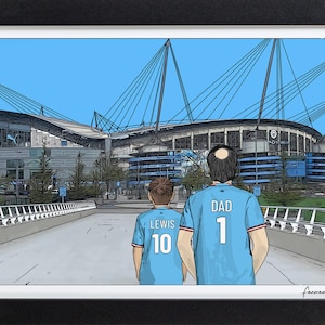 Personalized Manchester City Etihad Stadium Print: Football Fan Gift