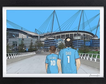 Personalized Manchester City Etihad Stadium Print: Football Fan Gift, PS-MCI