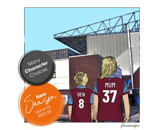 Personalised Burnley fc Football Gift, Turf Moor Stadium Print, PS-BUR