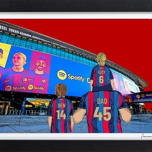 Personalisiertes Barcelona Geschenk, Spotlight Camp Nou Stadion Druck, PS-FCB