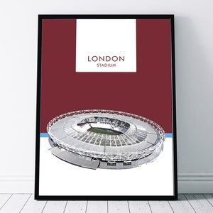 West Ham Poster, Print, Wall Art of the London Stadium