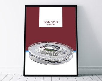 West Ham Poster, Print, Wall Art of the London Stadium