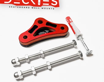 Deckies Skateboard ALUMINIUM wall mount – RED single pack