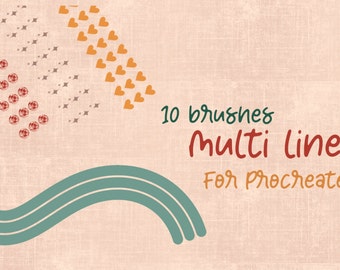Multi Line Procreate Brushset, Digital Download, Instant Digital Download, Brushes, Digital Art