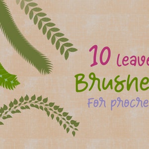 Leaves Procreate BrushSet, Digital Download, Instant Digital Download, Brushes, Digital Art