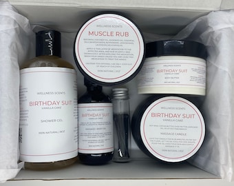 Relaxation/Date Night Box - Massage Candle, Massage Oil, Body Butter, Muscle Rub, Shower Gel, Matches