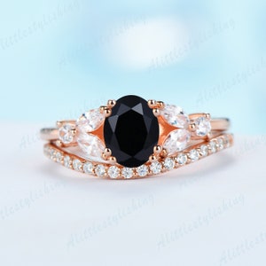 Black onyx ring for women Unique engagement ring Handmade ring Antique gemstone ring Oval dark black onyx ring Women gift Natural onyx ring