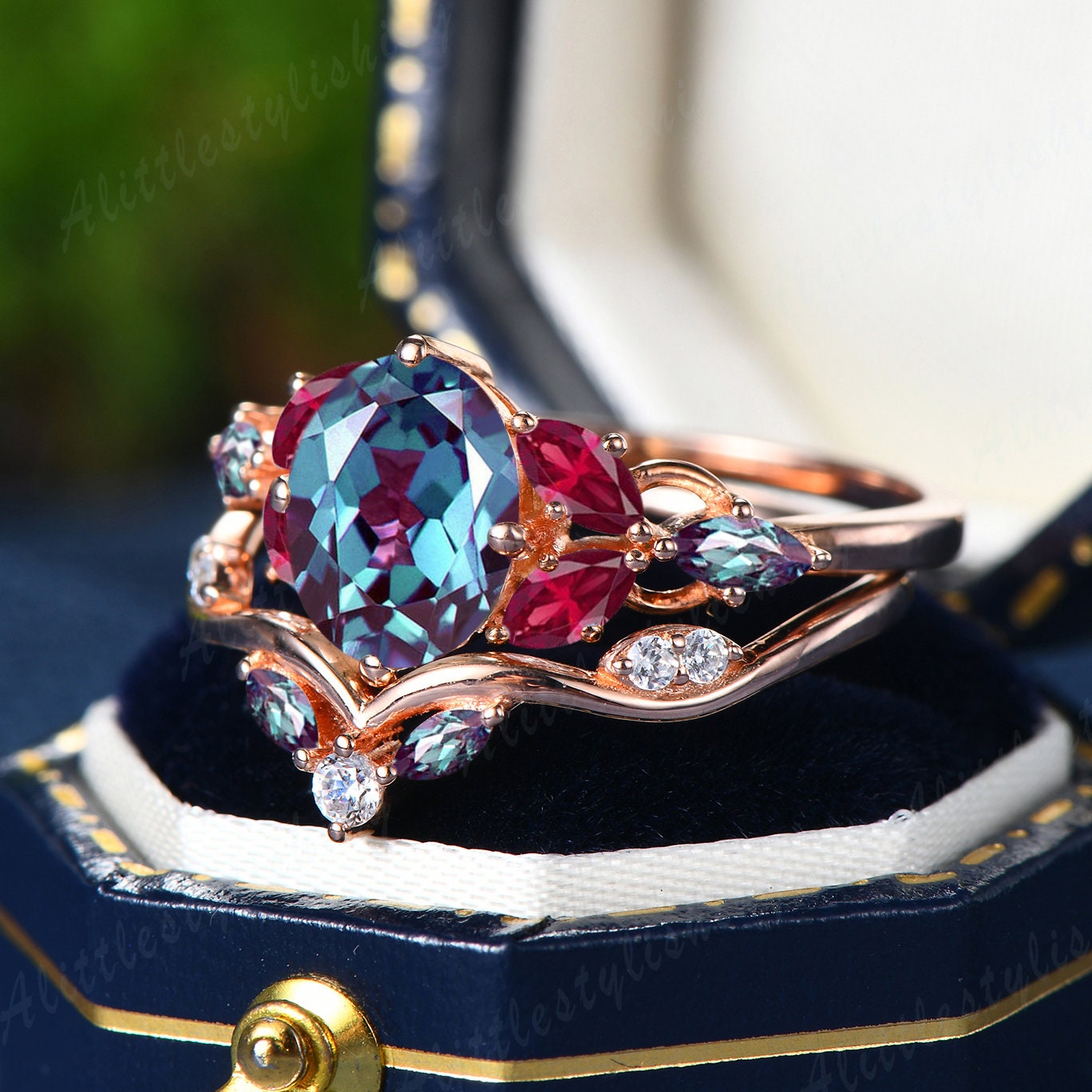 Alexandrite And Ruby Ring
