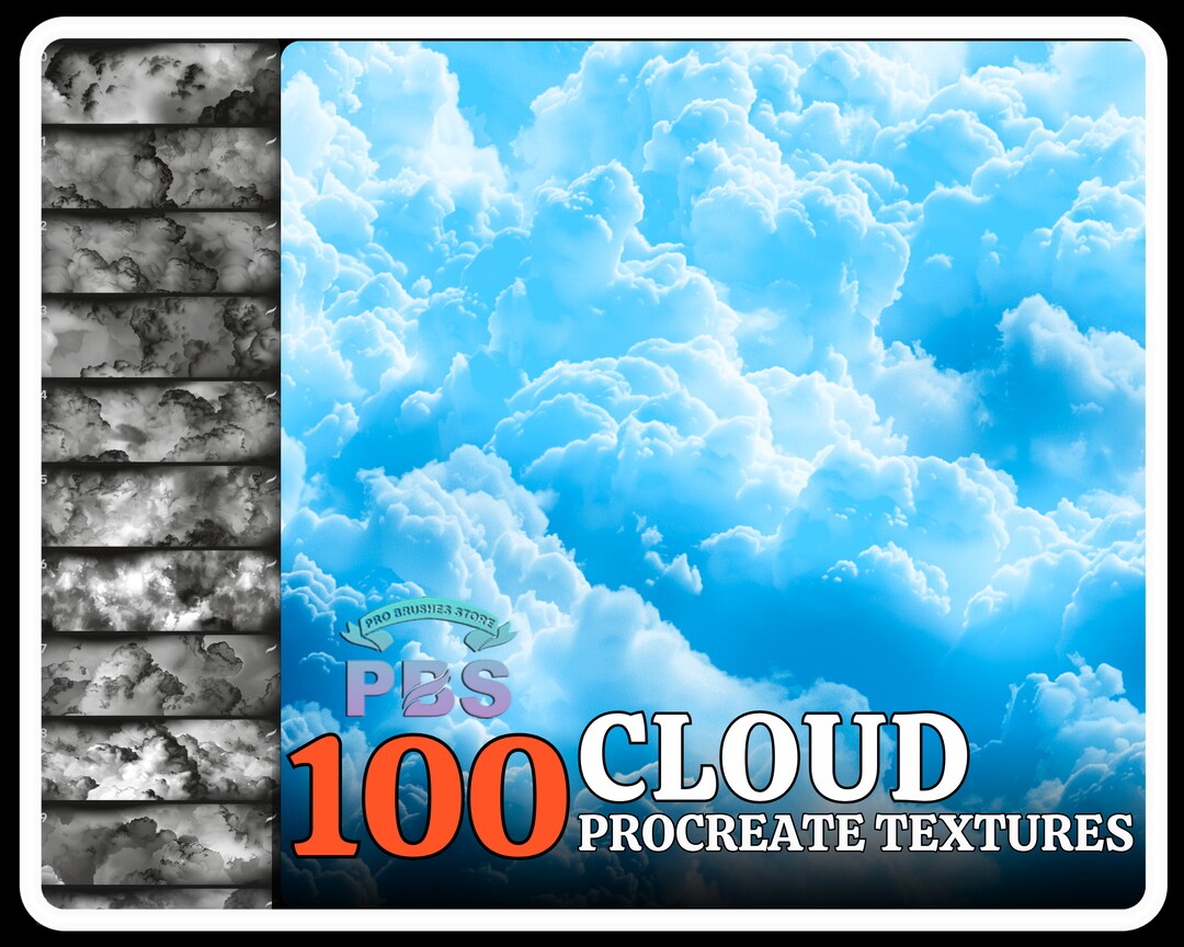 100 Cloud Textures for Procreate: Sky Brush Set (digital Download) - Etsy