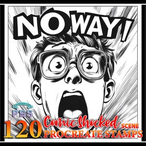 Procreate Comic Shocked Scene Stamps: 120 Expression Brushes (Digital Download)