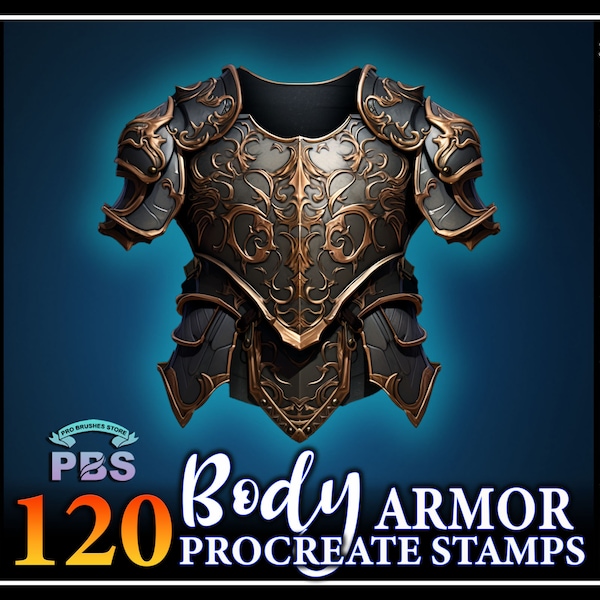 120 Procreate Armor Stamps, Body Armor Stamp für Zeugung, Mode Zeugung Stempel, Armor Brush für Zeugung.