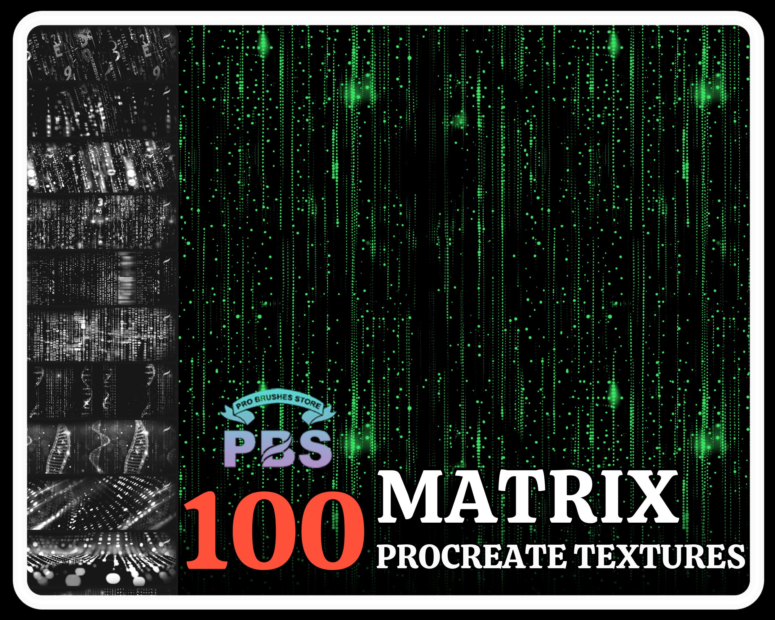100 Matrix Texture Brushes for Procreate (digital Download) - Etsy