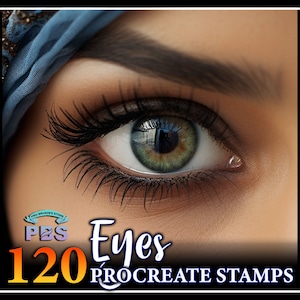 120 Sellos de ojos procreados, Sellos de ojos para procrear, Sellos de procreación facial