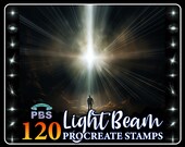 120 Light Beam Procreate Stamps (Digital Download)