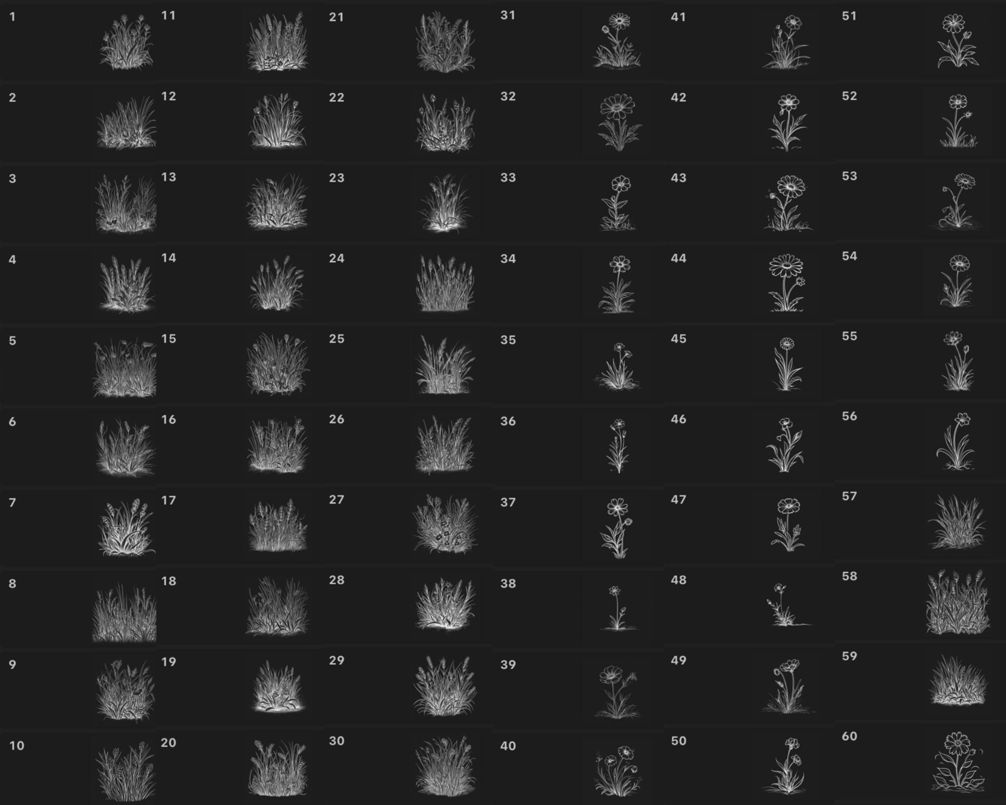 120 Procreate Grass Stamps Grass Brush for Procreate Plant Etsy