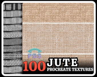 100 jute-textuurborstels voor Procreate (digitale download)
