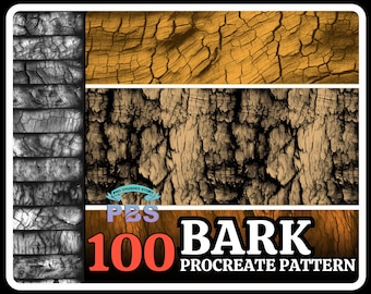 100 pennelli con texture di corteccia per Procreate (download digitale)