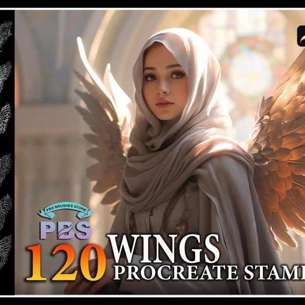 120 Procreate Wings Stamps, Wings stamps for procreate, Wings brushes Procreate, Pair Of Wings Designs