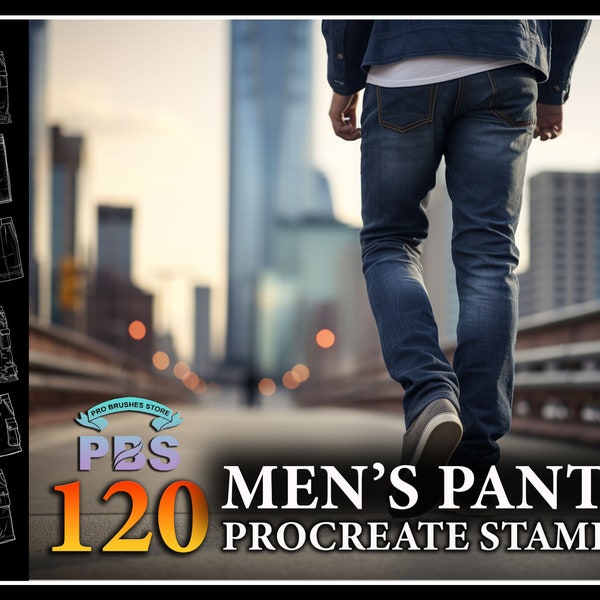 120 Procreate Men Pants Stamps, Trousers brush for procreate, Man Fashion procreate stamp, Clothes Stamp Procreate