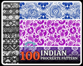 100 Procreate Indian Pattern, Indian Pattern For Procreate, Indian Pattern Brushes, Indian Pattern Procreate.