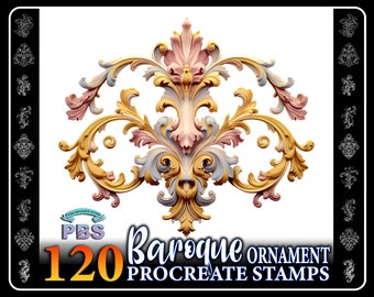 120 Baroque Ornament Stamps for Procreate (Digital Download)