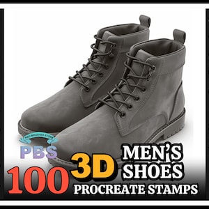 100 Procreate 3D Men&#39;s Shoes Stamp, 3D Men&#39;s Shoes Stamp For Procreate, 3D Men&#39;s Shoes Stamp Brushes, 3D Men&#39;s Shoes Stamp Procreate