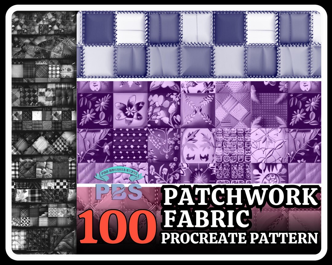 100 Patchwork Texture Brushes for Procreate (digital Download) - Etsy