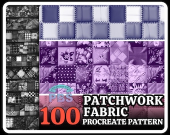 100 Patchwork Texture Brushes for Procreate (Digital Download)