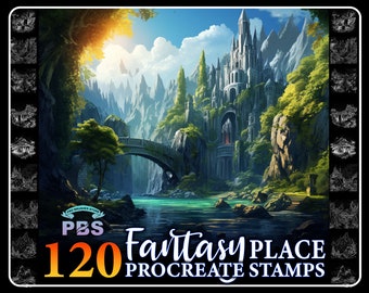 120 Procreate Fantasy Place Stempel, Fantasy Place Pinsel für Procreate, Natur Procreate Stempel
