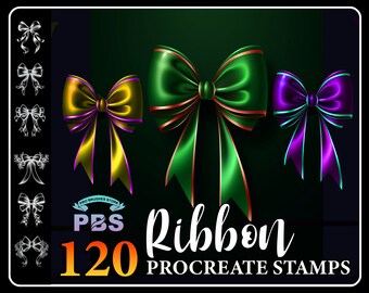 120 Procreate-stempels lint en strik (digitale download)