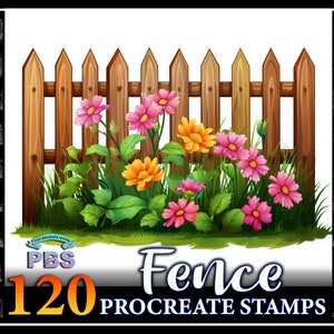 120 Procreate Fence Stamps, Fence stamps for procreate, Garden Fence Design Ideas