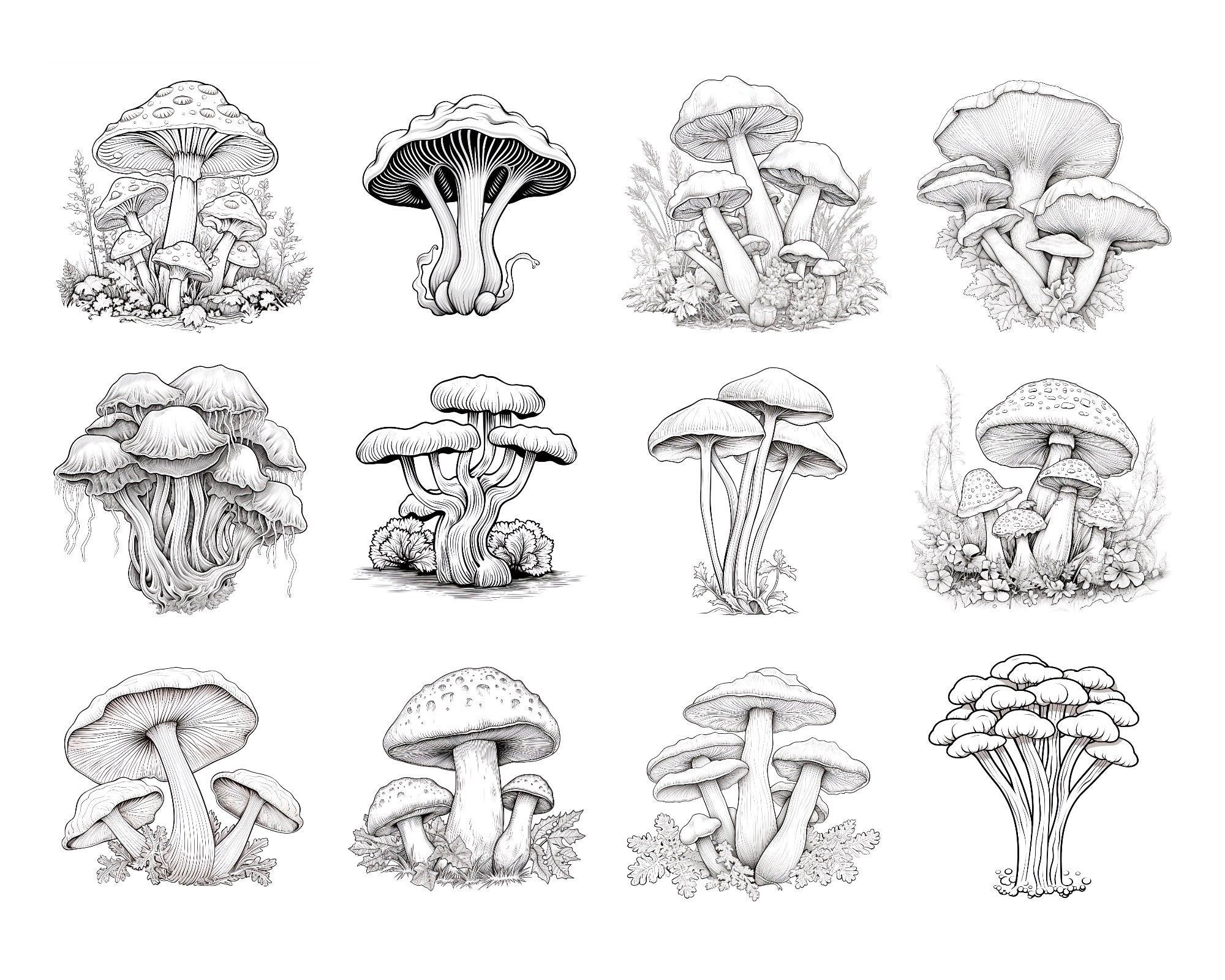 120 Realistic Mushroom Procreate Stamps (digital Download) - Etsy