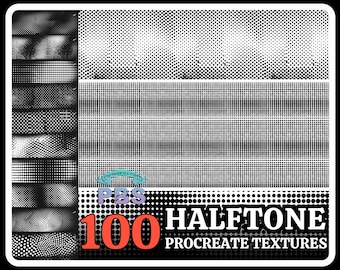 100 pennelli Procreate Halftone Texture (download digitale)