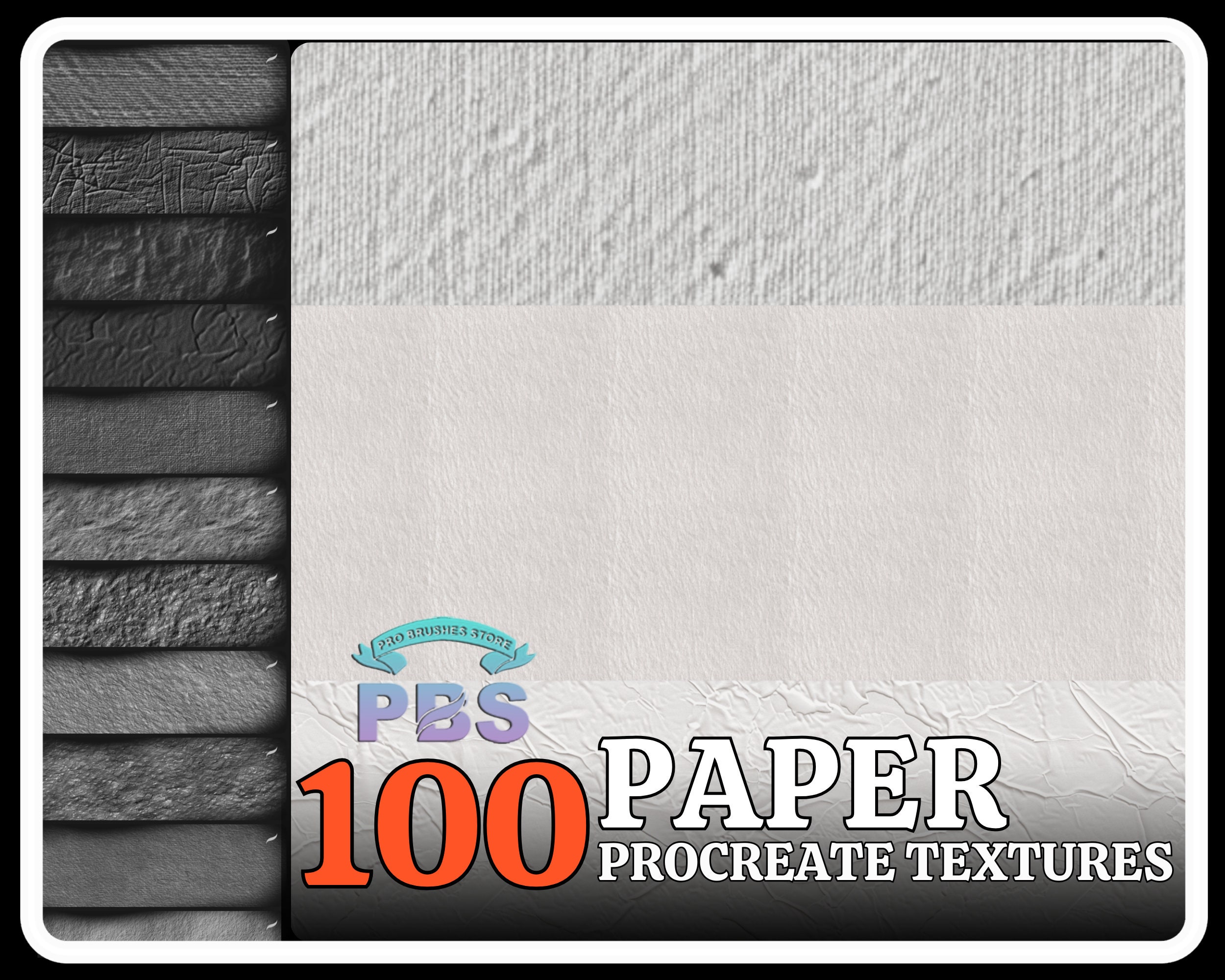100 Procreate Paper Textures, Paper Textures For Procreate, Paper Brushes, Paper Procreate