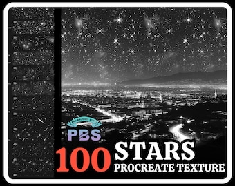100 pinceles de textura de estrellas para Procreate (descarga digital)