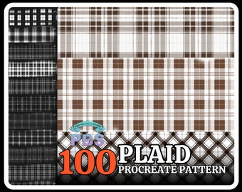 100 Procreate Plaid Texture, Plaid Texture For Procreate, Plaid Texture Brushes, Plaid Texture Procreate