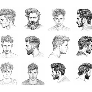 120 Procreate Men's Hair Stamps, Men's Hair for Procreate, Male ...