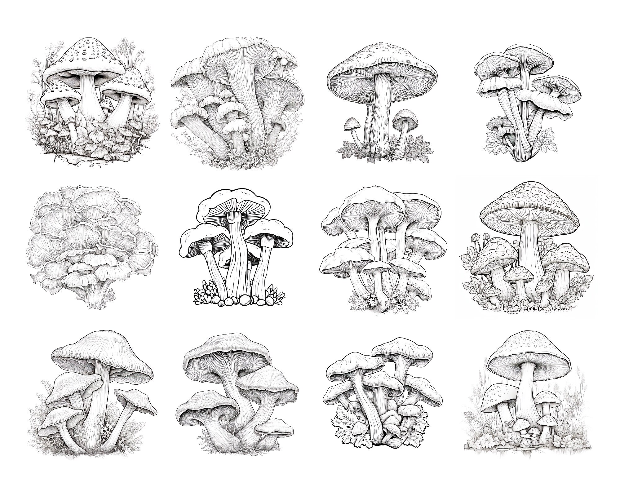 120 Realistic Mushroom Procreate Stamps (digital Download) - Etsy