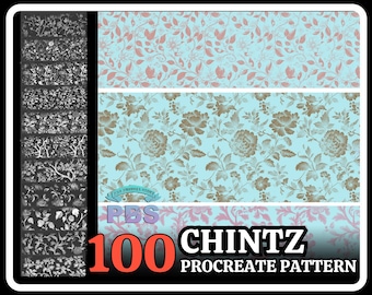 100 Chintz Flower Pattern Procreate Brushes (Digital Download)