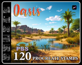 120 timbri Oasis Procreate: pennelli natura (download digitale)