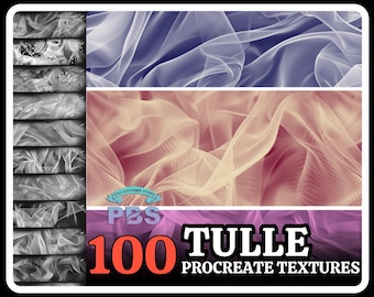 100 Tulle Fabric Textures for Procreate (Digital Download)