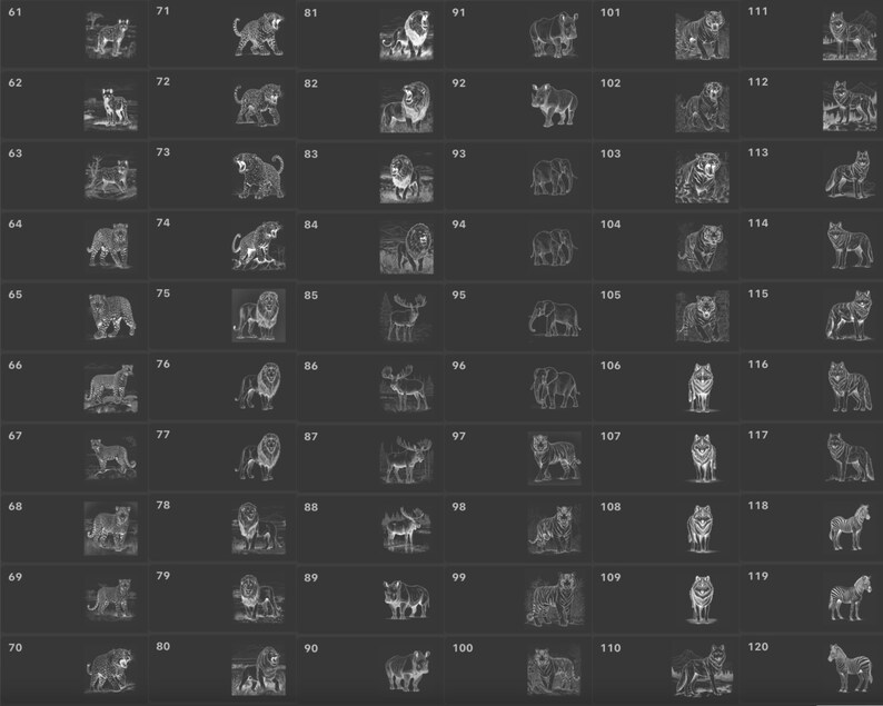 120 Wild Animals Procreate Stamps: Wildlife Brush Set (digital Download ...