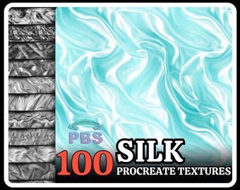 100 pinceles de textura de seda para Procreate (descarga digital)