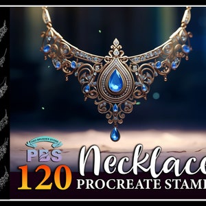 120 Procreate Necklace Stamps, Necklace Stamp for procreate, Fashion procreate stamp, Jewelry Brush for procreate.