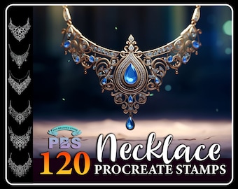 120 timbri per collane Procreate: pennelli per gioielli alla moda (download digitale)