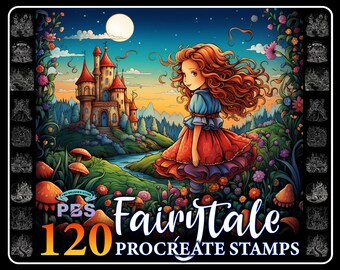 120 Fairytale Procreate Stamps: Fantasy Art (Digital Download)