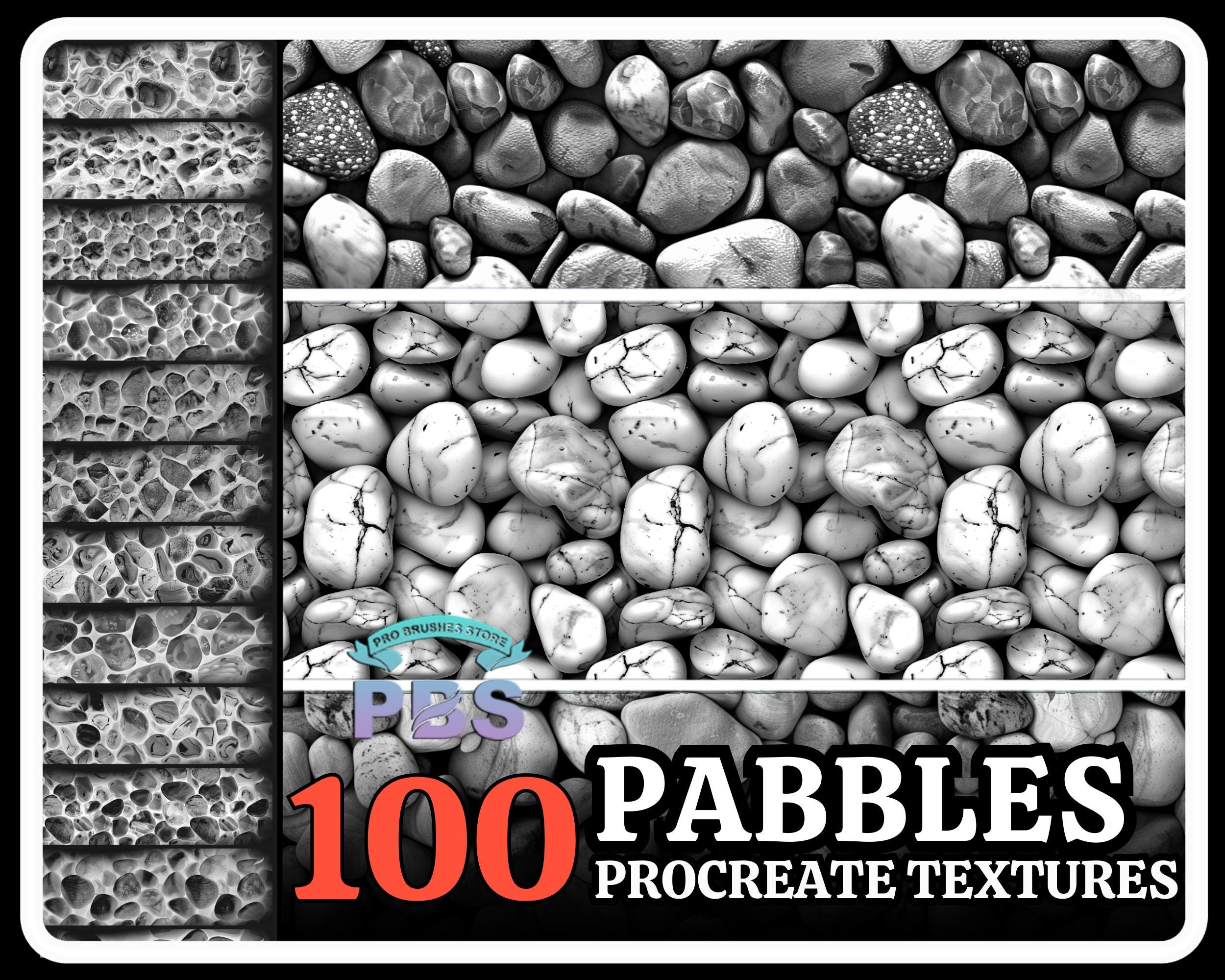 100 Procreate Pebbles Texture Brushes (digital Download) - Etsy