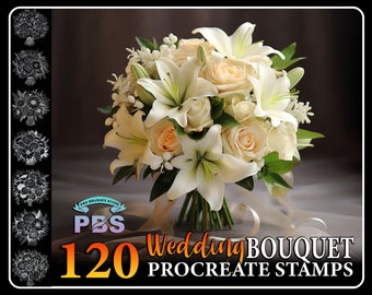 120 timbres de bouquet de mariage procréer, brosse de bouquet de mariage pour procréer, timbres de procréation de bouquet de fleurs