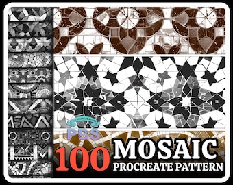 100 texturas y pinceles de mosaico para Procreate (descarga digital)