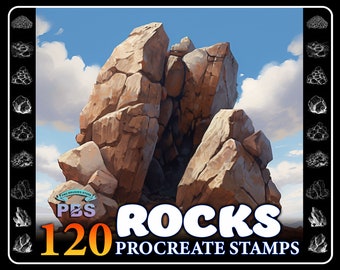 120 Procreate Rock Stamps, Gesteinsstempel für Procreate, Rock Procreate Stempel, Naturpinsel für Procreate,